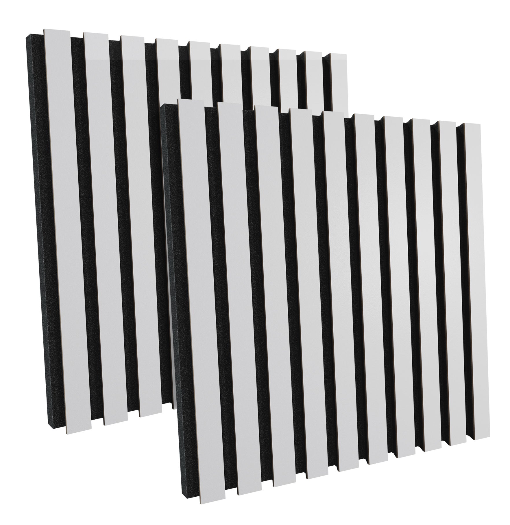 Lot de 4 Panneaux acoustiques insonorisants POLE 50x50x5 cm - 1 m² surf.totale - MDF perforé laminé et mousse acoustique - Blanc - 4