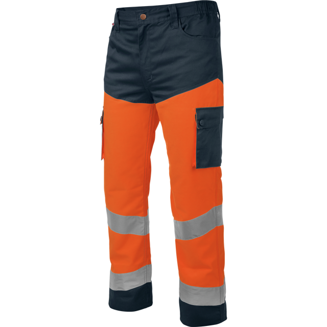 Pantalon de travail Würth MODYF haute-visibilité LUMEN orange/marine