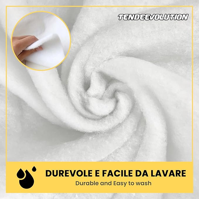 Ouate de résine synthétique au mètre - Hauteur 2.1m, Epaisseur 1cm, 100g - Idéal pour le rembourrage, les couettes, le remplissage des tissus et les m - 4