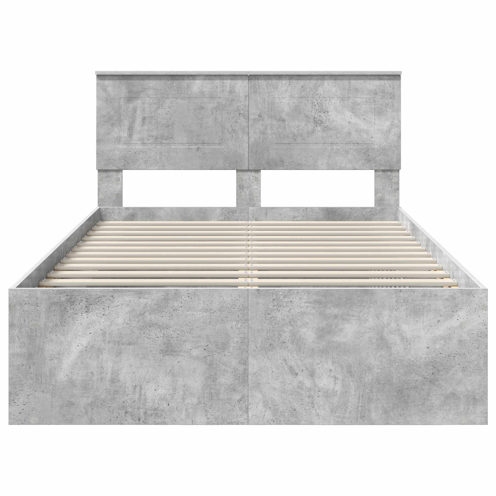 Cadre de lit gris béton 135 x 190 cm en panneau de bois - 7