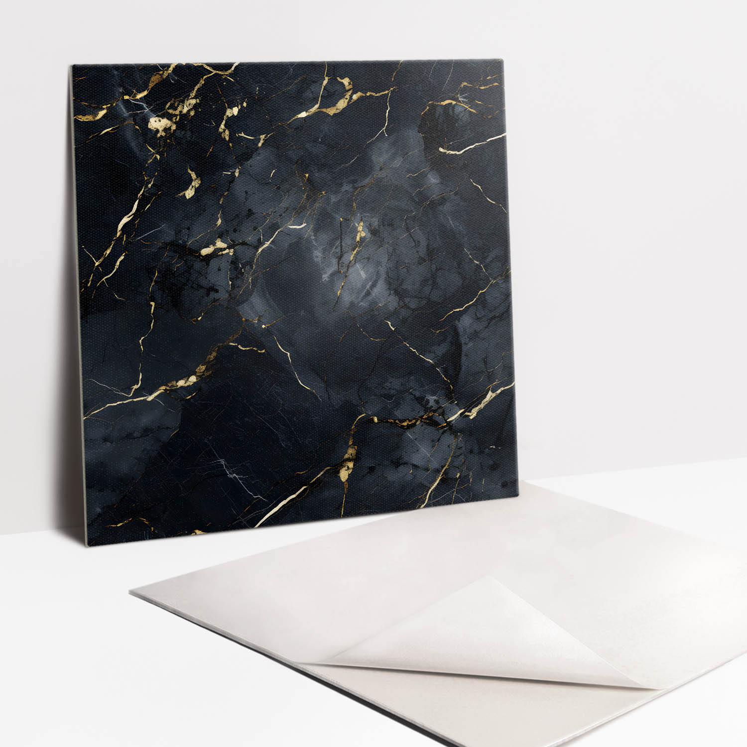 Placas de vinilo autoadhesivas 30x30 cm | revestimiento pvc pared y suelo | baldosas vinílicas adhesivas | lote de 9 piezas | mármol con oro