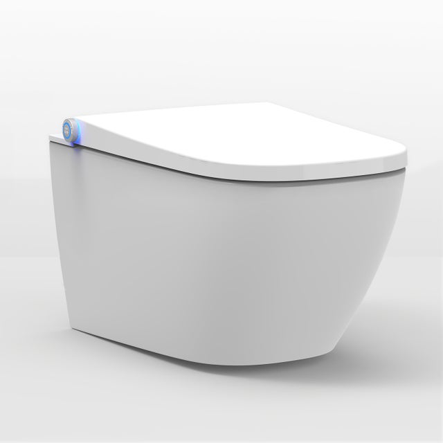 BERNSTEIN - Toilettes japonais céramique Blanc, WC japonais lavant + LED, force jet et chaleur réglable, rinçage 180° - 59,3x38,4x38cm - BASIC 1104