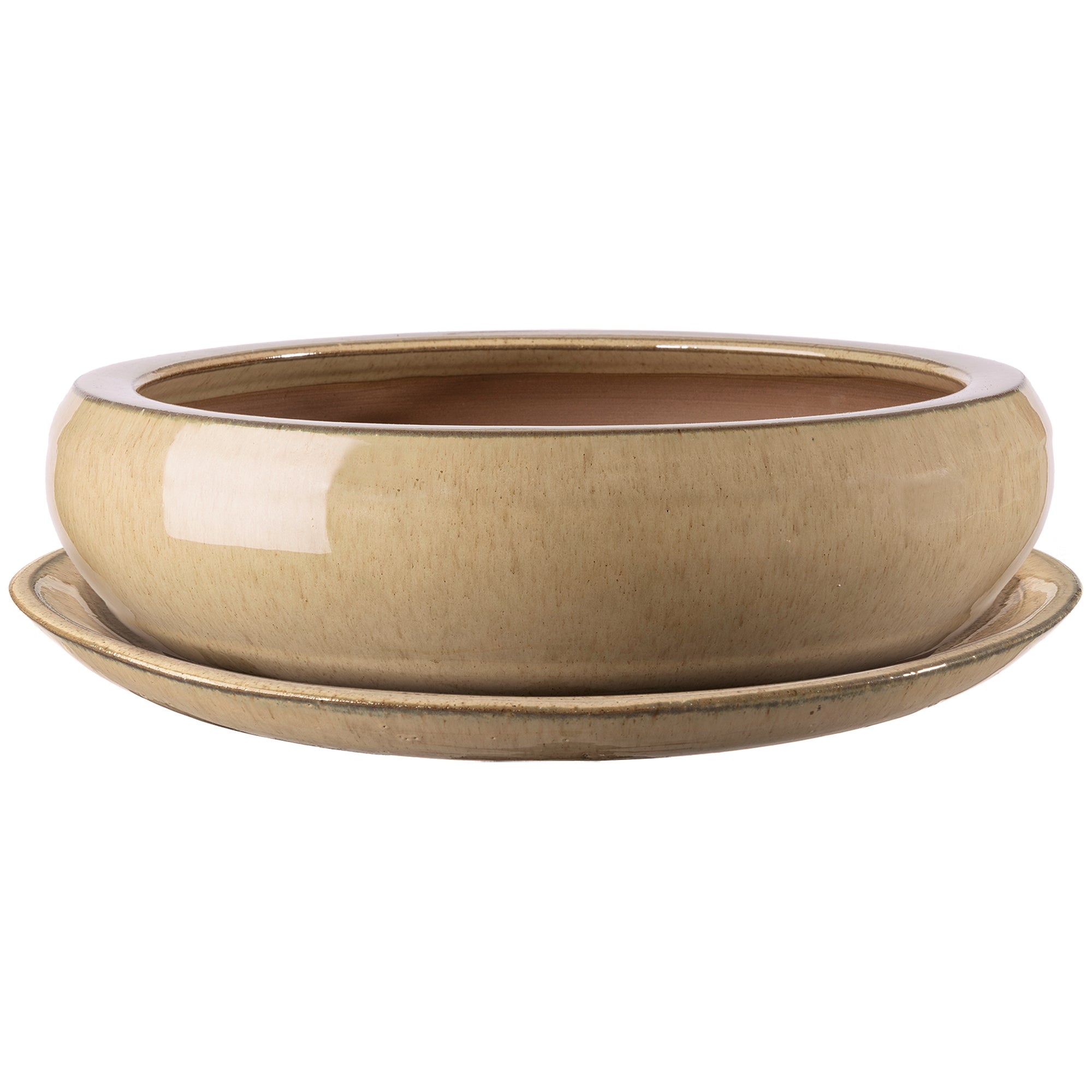 Pot rond en argile émaillée pour bonsaï 24 SAND - 2