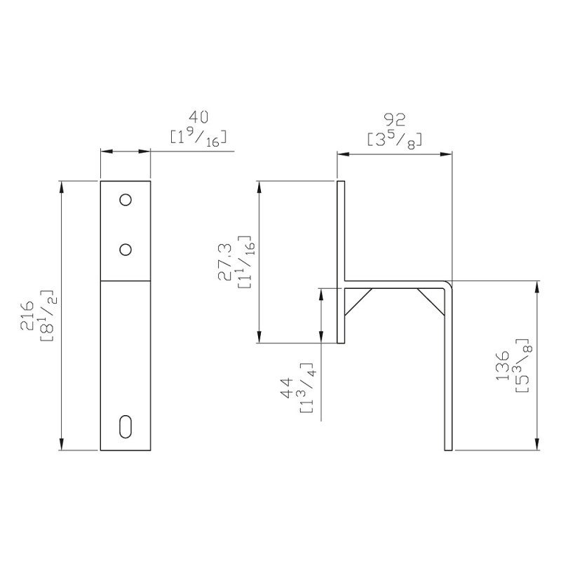 Équerre de fixation noire type Barn Door pour 2 portes parallèles pour SU5371 et SU5372 - 4