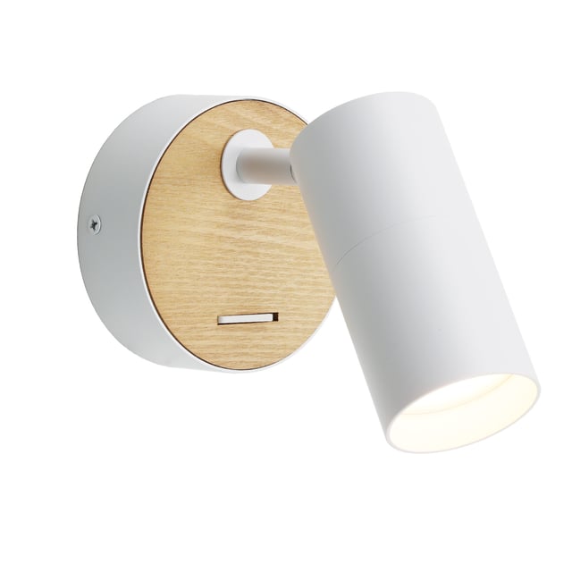 Spot Mural MeineWunschleuchte Blanc/doré - Orientable, Avec Interrupteur, Variateur 3 Niveaux (LED 4.5W 345lm)