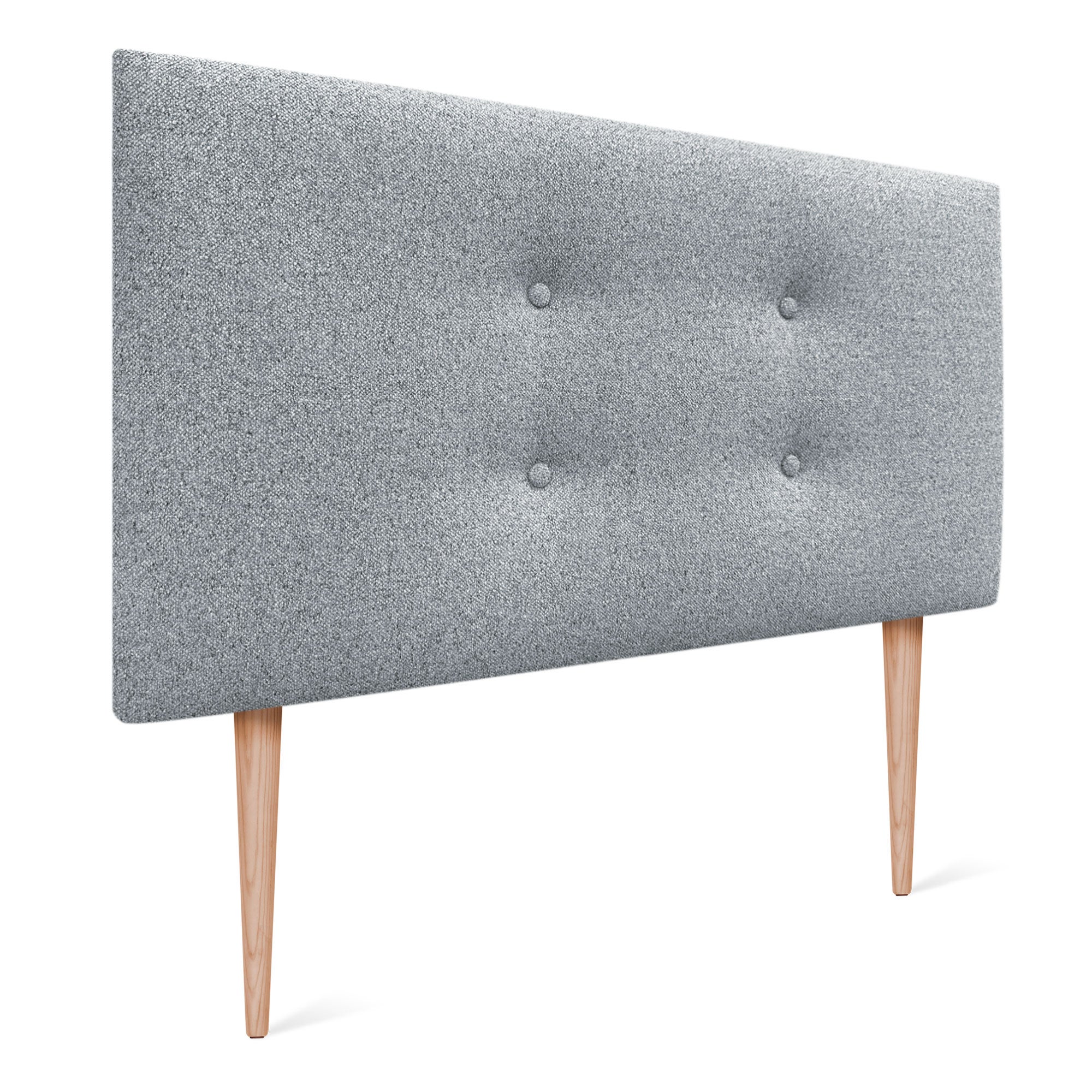 DHOME Cabecero de Tela AQUALINE Pro con 2 hileras de Botones y Patas Cabezal tapizado Cama Lujo (Gris Perla, 110cm) - 3