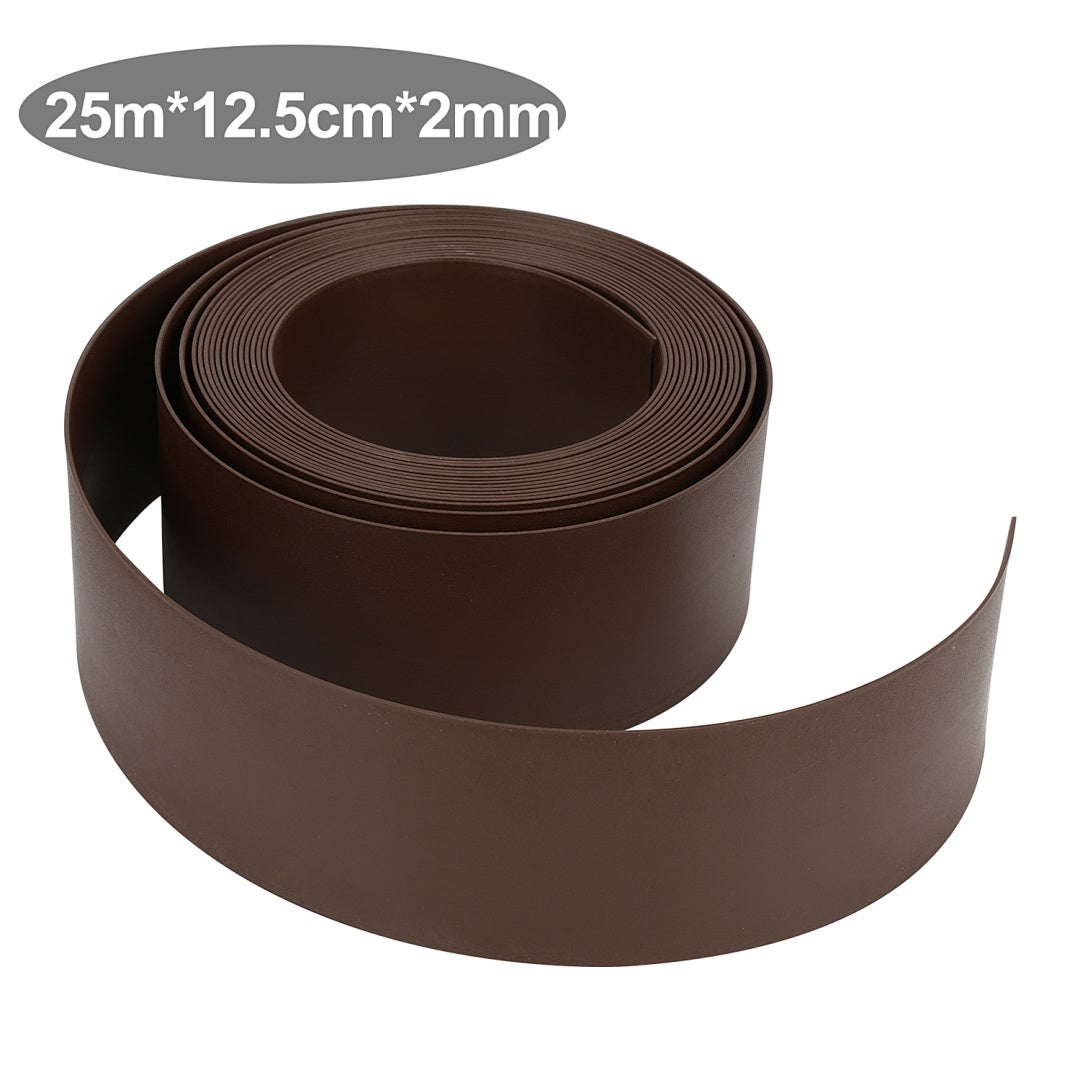 Obramowanie ogrodowe z PE Elastyczna DIY Obramowanie trawnika 2 mm Obramowanie kostki brukowej Brązowa 2500 x 12.5 x 0.2 cm