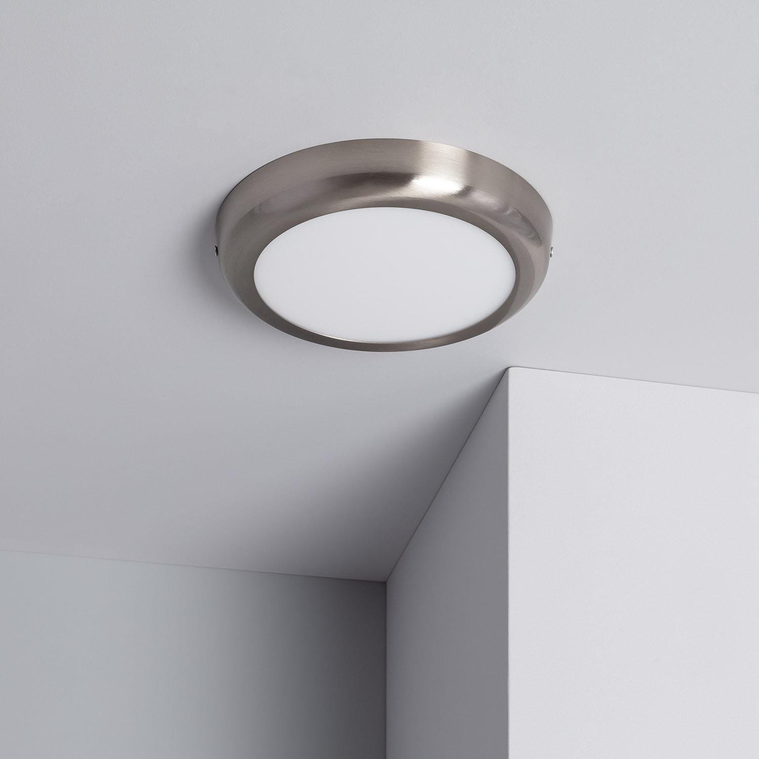 Placa LED Empotrable Circular 18W - 205 Mm De Corte, 1400 Lúmenes, 6000K Blanco Frío, Acabado Plata