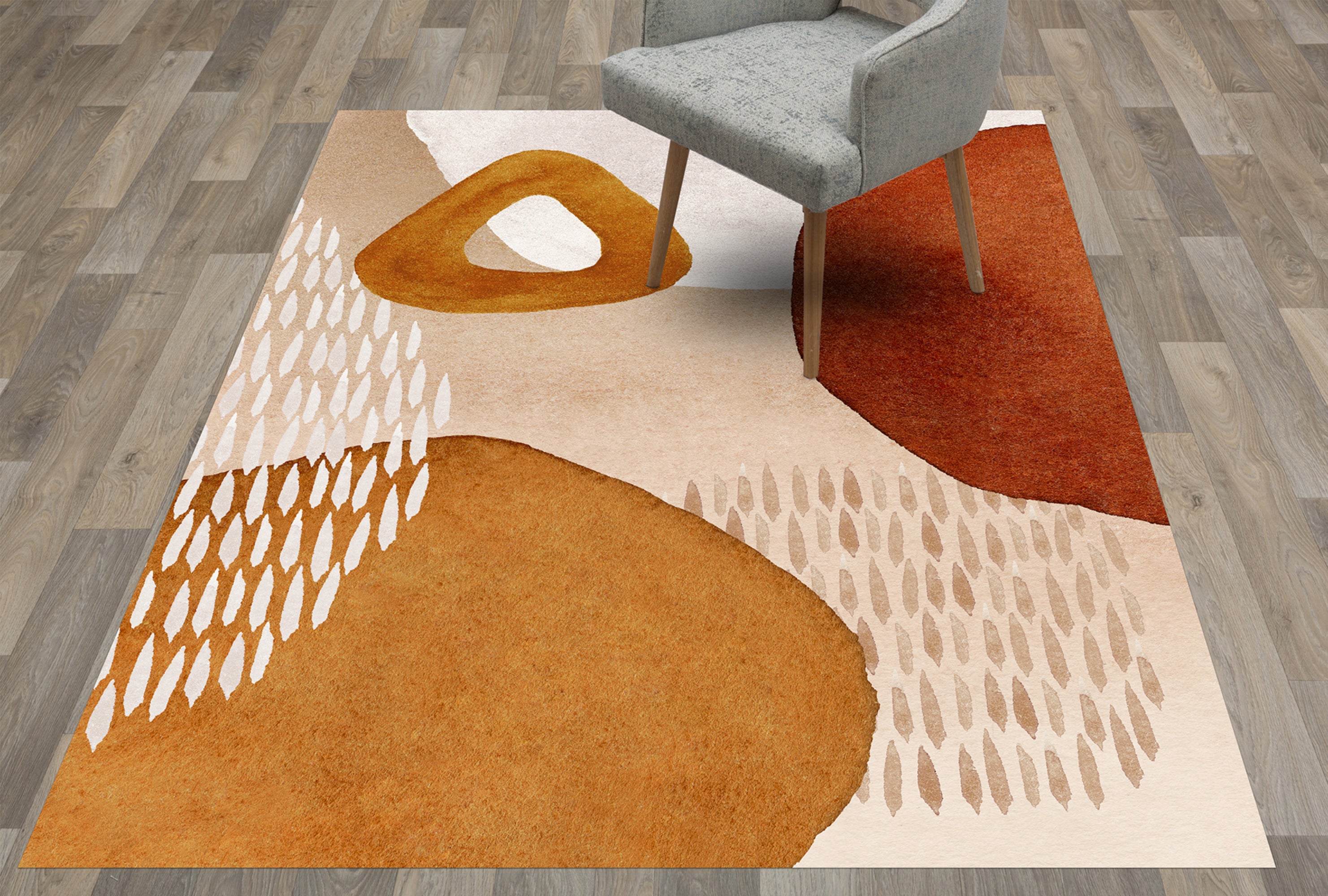 Tapis antidérapant en vinyle, Irina 133x200 cm - PVC imprimé, lavable, ignifuge, pour le salon et la cuisine, style moderne - 5