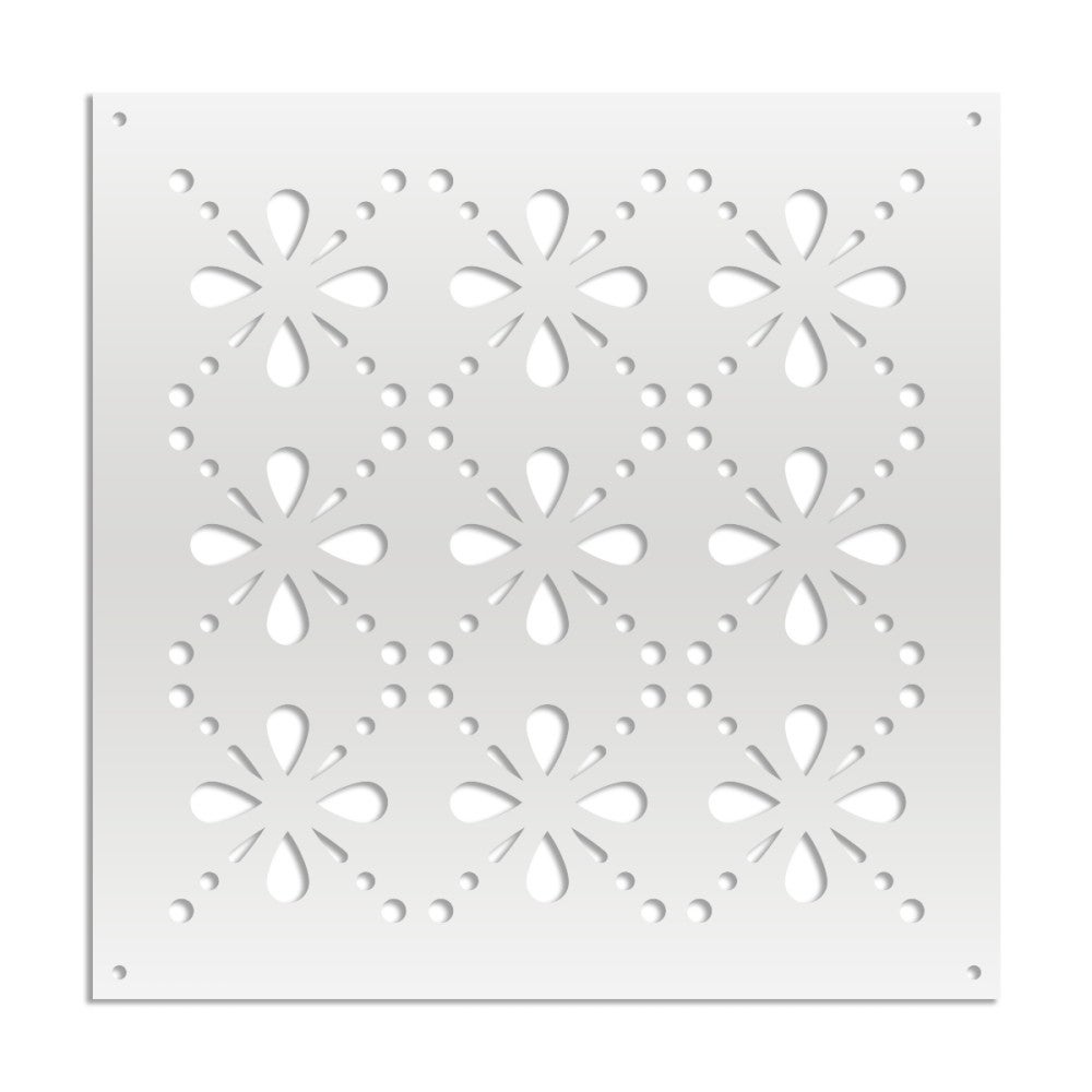BLEE - Panel perforowany z PVC - Osłona przeciwsłoneczna - Rozmiar 48x48 cm - Grubość 1 cm - Kolor BIAŁY