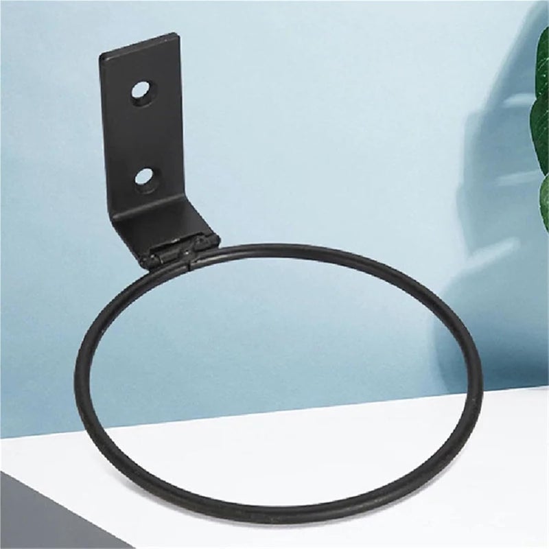 szt. składany żelazny uchwyt na doniczkę do montażu na ścianie, średnica 15 cm, czarny, odpowiedni do ogrodu i na balkon