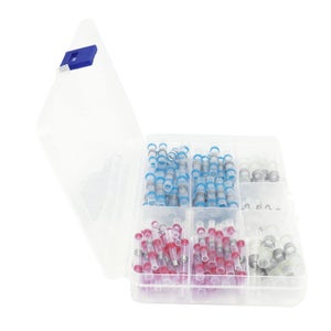 Spliseal Giuntatore Colla A Caldo 25 Terminali Ad Anello Con Guaina Termorestringente Rossi - Per Cavi 22-18 AWG, Vite #8 Connettori Anello Termorestringenti - Foto 5