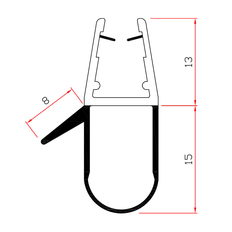 Guarnizione Curva Per Porta Della Doccia, 2 X 50 Cm, Con Bordi - Foto 3