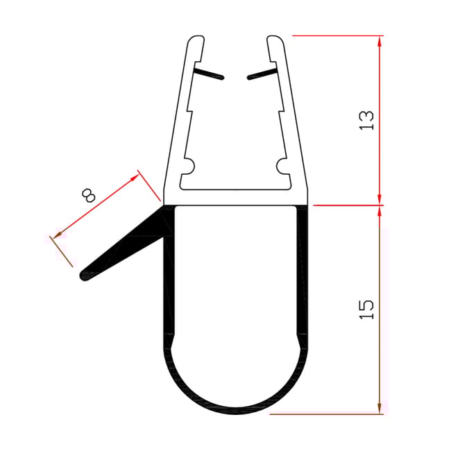 Guarnizione Curva Per Porta Della Doccia, 2 X 50 Cm, Con Bordi - Foto 3