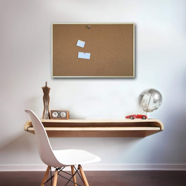 Lavagna Sughero 30x40cm Con Cornice Legno - Bacheca Per Appunti Con Puntine, Per Casa, Ufficio, Scuola - Foto 7