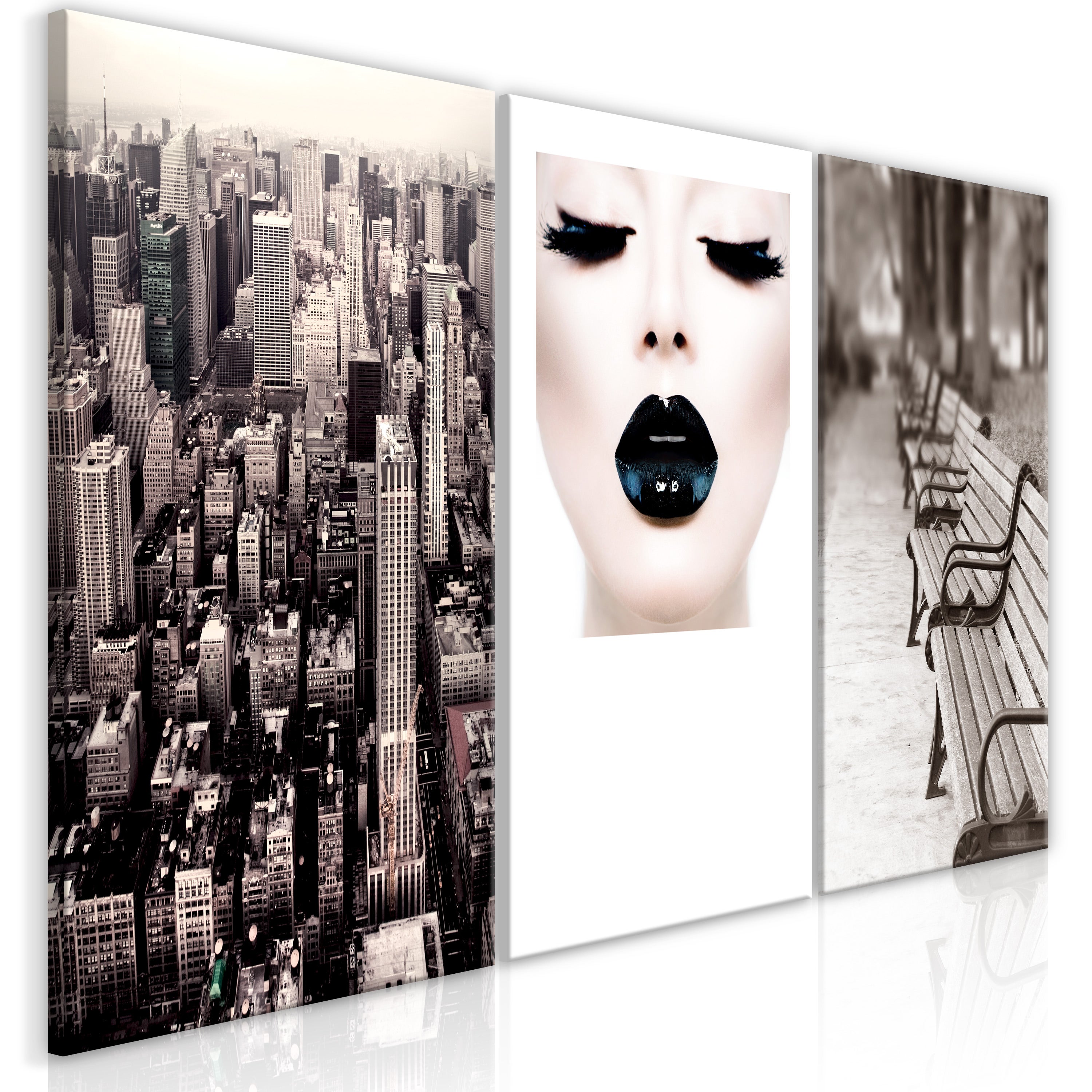 Tableau - Faces of City (3 Parts) [120x60] | Leroy Merlin