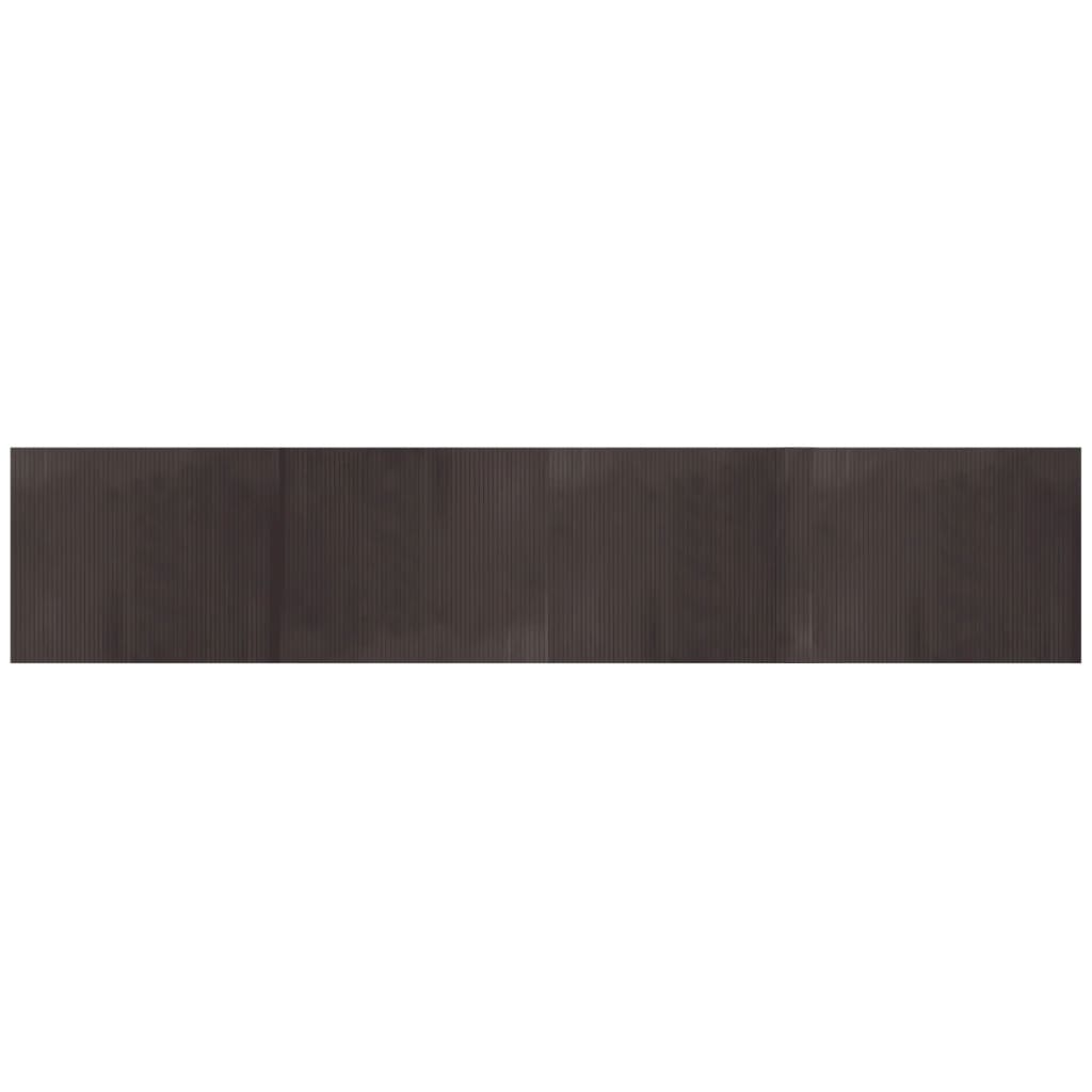 Tapis rectangulaire marron foncé 80x400 bambou - 2
