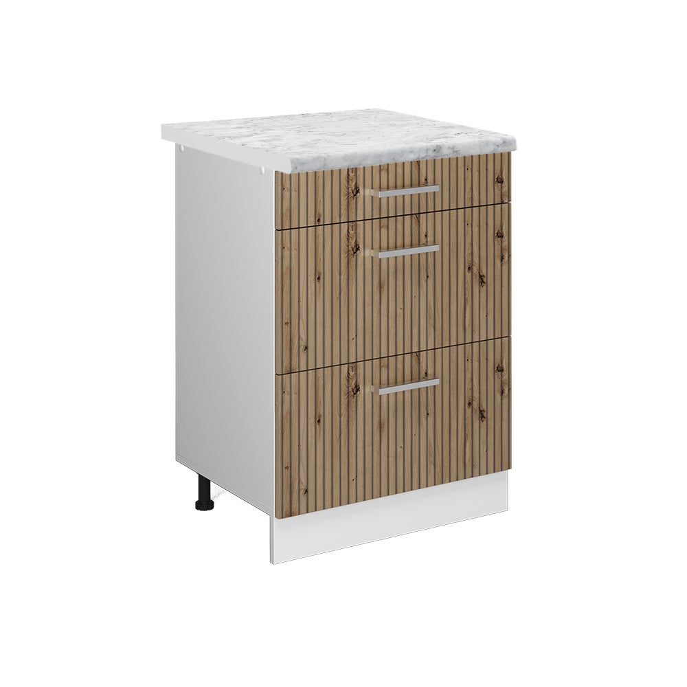 Vicco Szafka dolna do kuchni R-Line, Dąb rzemieślniczy, 60 cm z szufladami BR Marmur