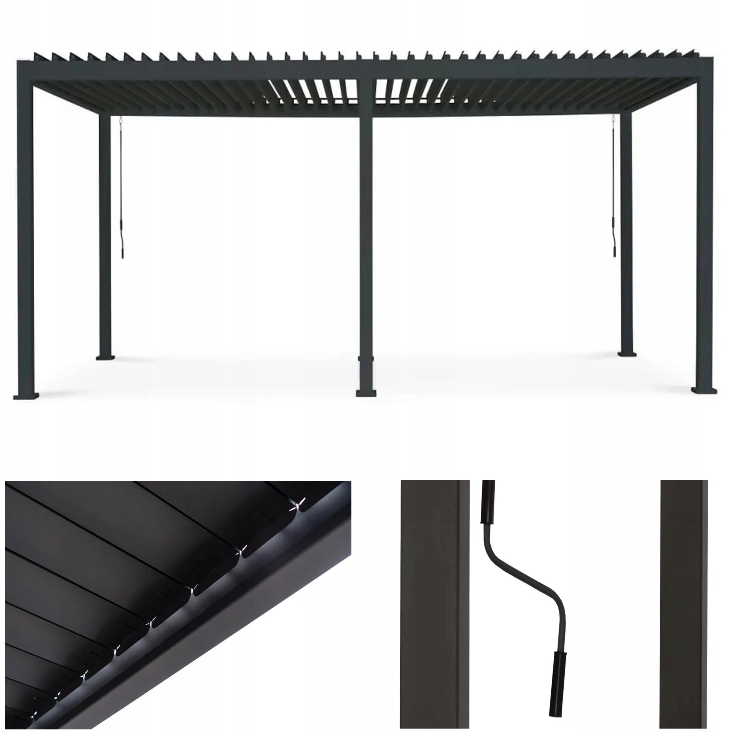 Pergola Ogrodowa Tarasowa Premium 3x6 Duże Zadaszenie Aluminium Gutroof 1 szt