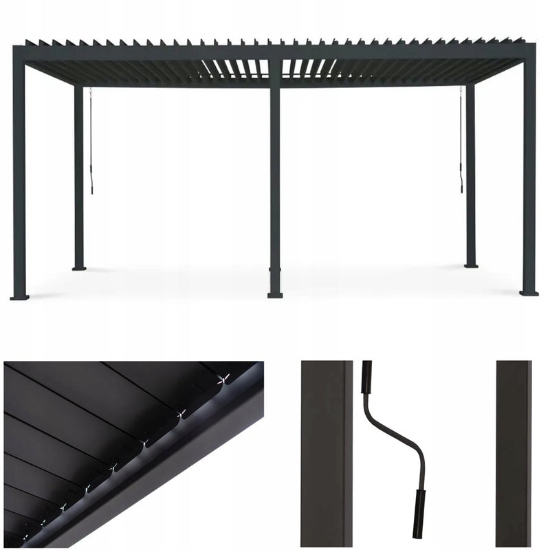 Pergola Ogrodowa Tarasowa Premium 3x6 Duże Zadaszenie Aluminium Gutroof 1 szt