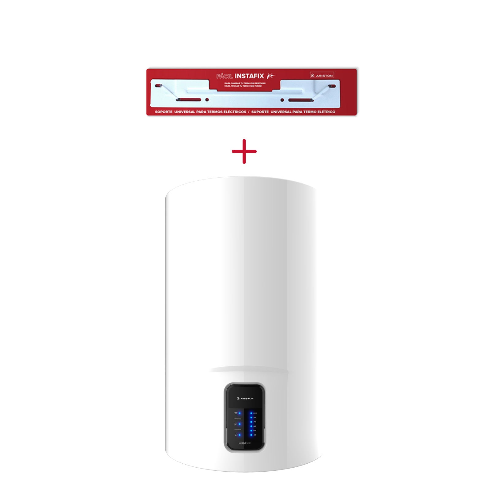 Ariston Termo Eléctrico, Lydos Wifi 50 Litros + Soporte De Pared Instafix, Clase Energetica B , Leroy Merlin