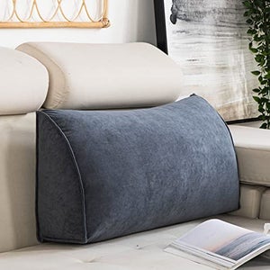 Relivy Oreiller de lecture et coussin de lecture pour lit et canapé | cale anti-reflux adulte ergonomique – Coussin dossier lit avec housse lavable et soutien dos et cou