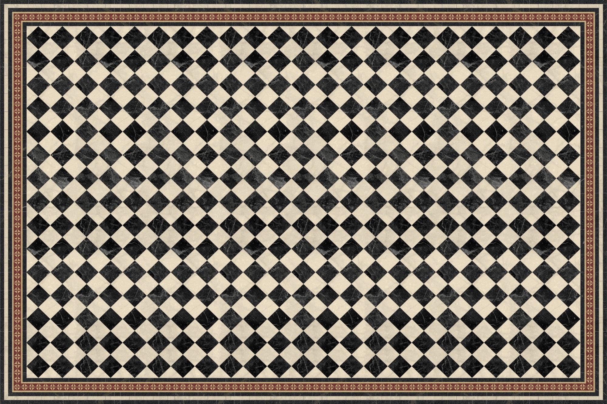 Dywan winylowy Scacchi 133x200 cm - PVC antypoślizgowa, winylowa do kuchni lub salonu, zmywalna, styl hydrauliczny