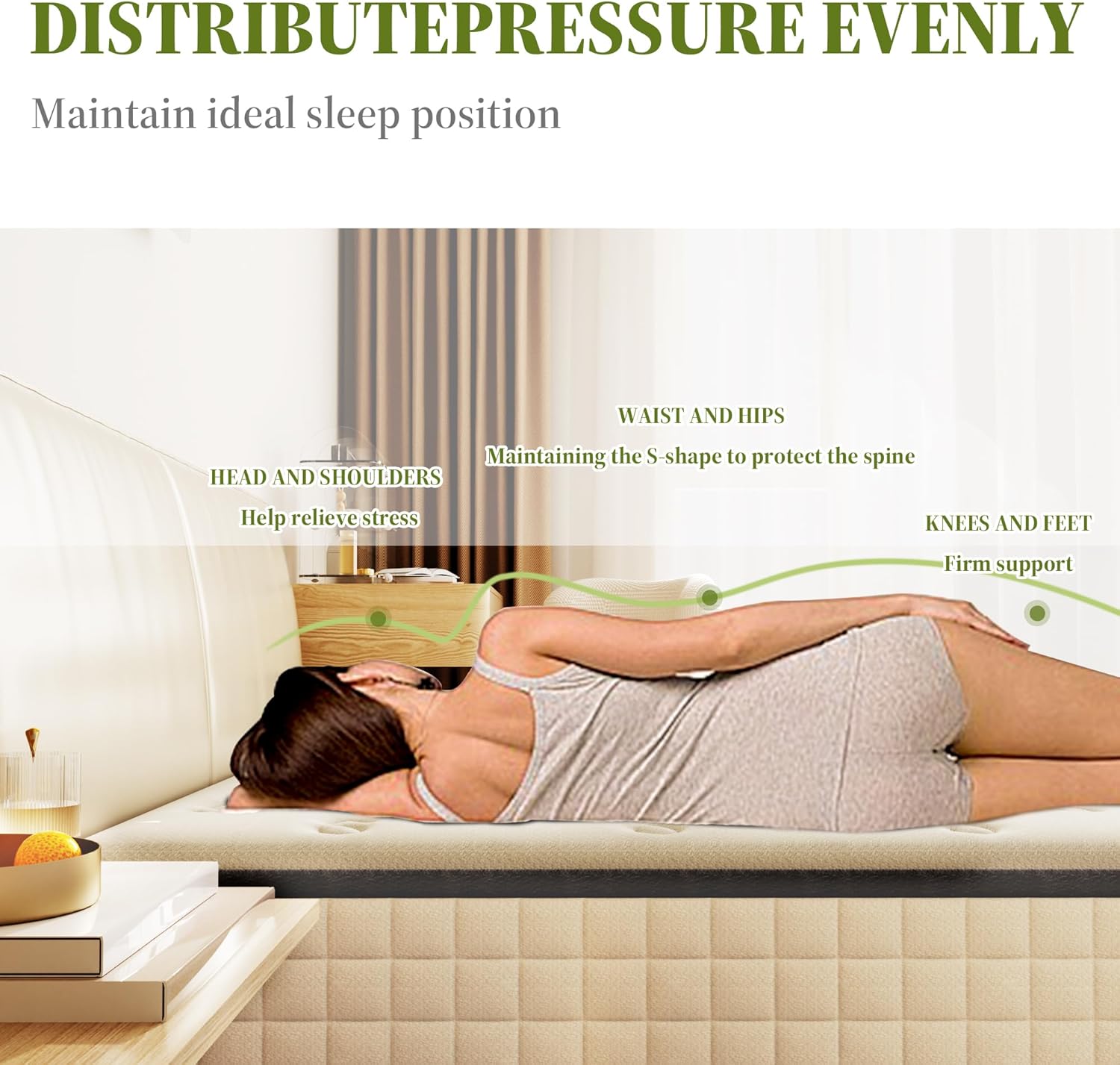 DEWINNER Matelas en mousse 140x190cm, Épaisseur 22 cm - 4