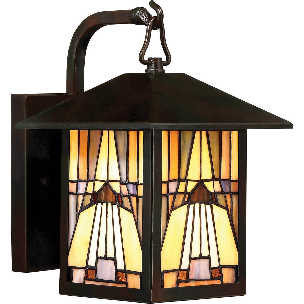 Aplica exterior Quoizel Inglenook, sticlă vitraliu multicolor, E27, 60W ...