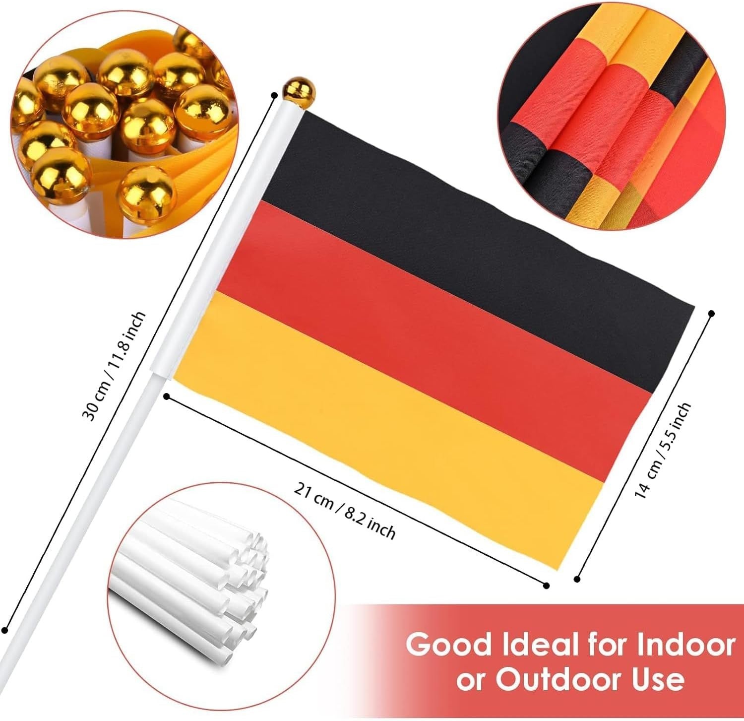 Drapeaux de la coupe du monde de football des 48 nations 2026, drapeau décoratif de la coupe du monde 14 x 21 cm avec mât blanc de 30 cm - 2