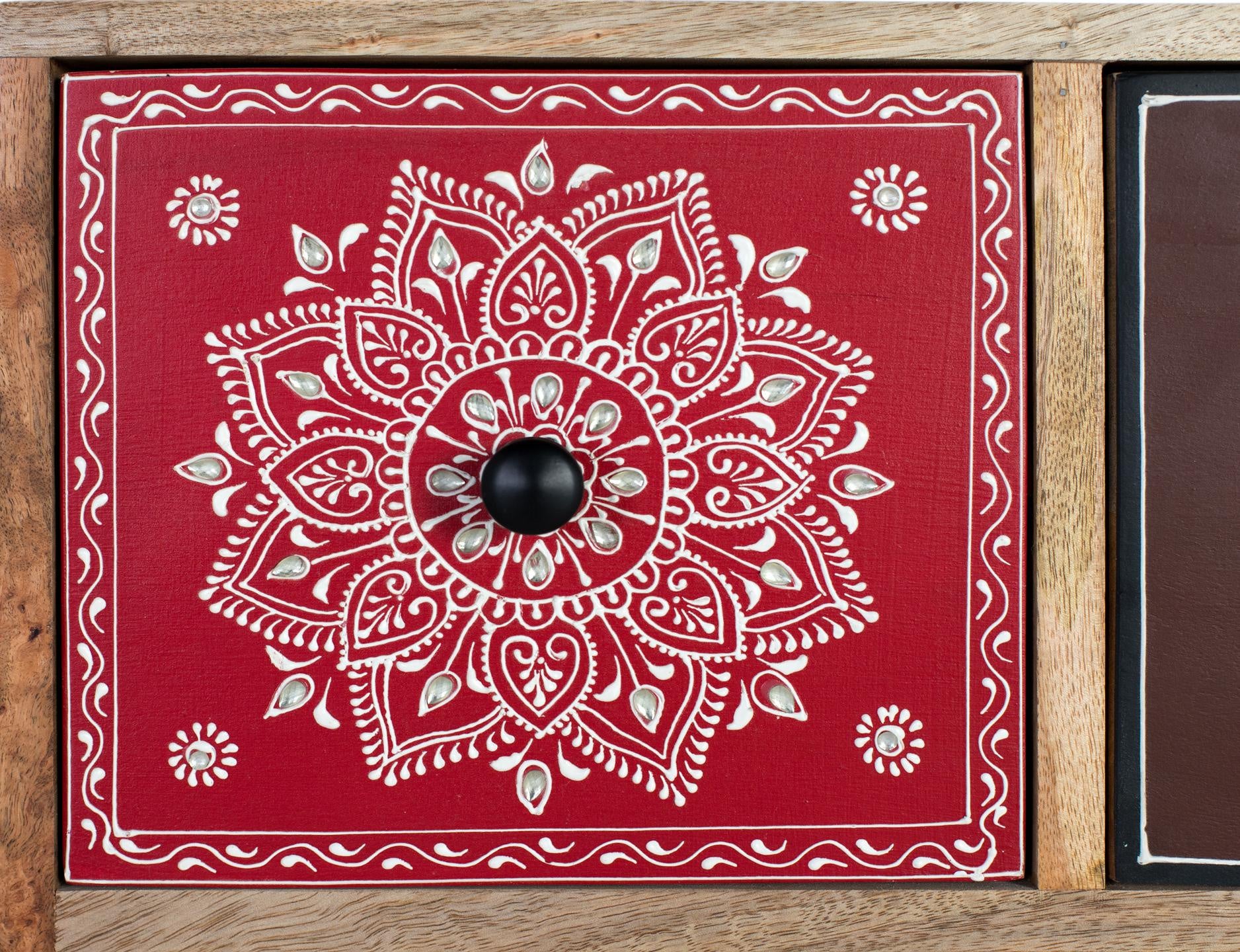 Komoda z drewna mango 120 cm w stylu etnicznym boho - 90x120x40 GYC - 5