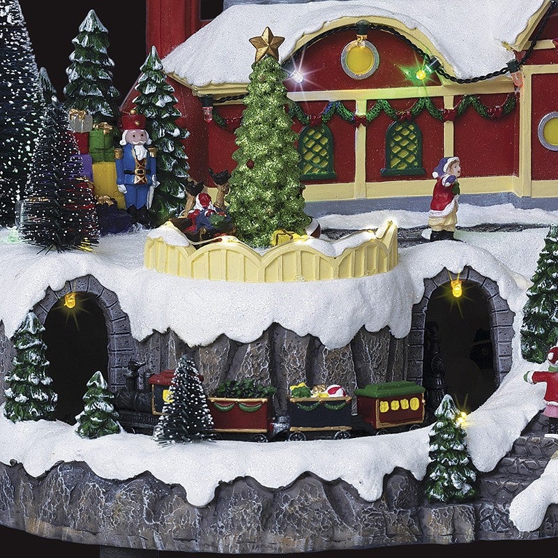 Villaggio illuminato Babbo Natale ruota 51 LED l.41cm - 4