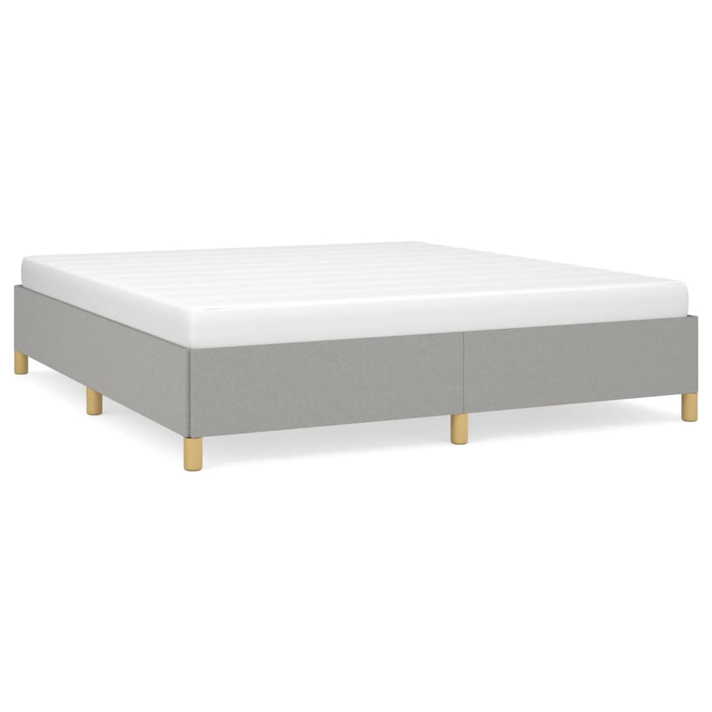 Cadre de lit sans matelas gris clair 160 x 200 cm en tissu - 2