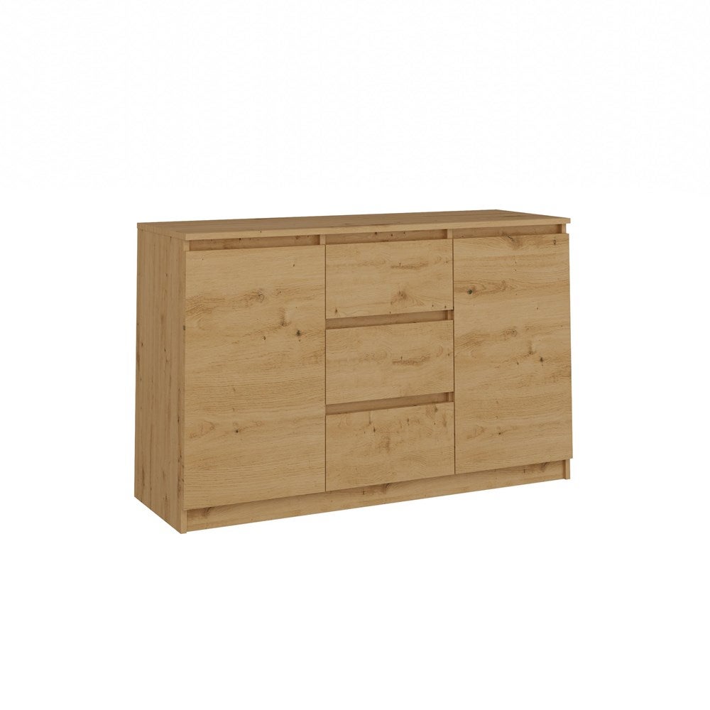 Komoda Topeshop 2D3S 120 Drzwi Szuflady Dąb Artisan 40x120x75 cm