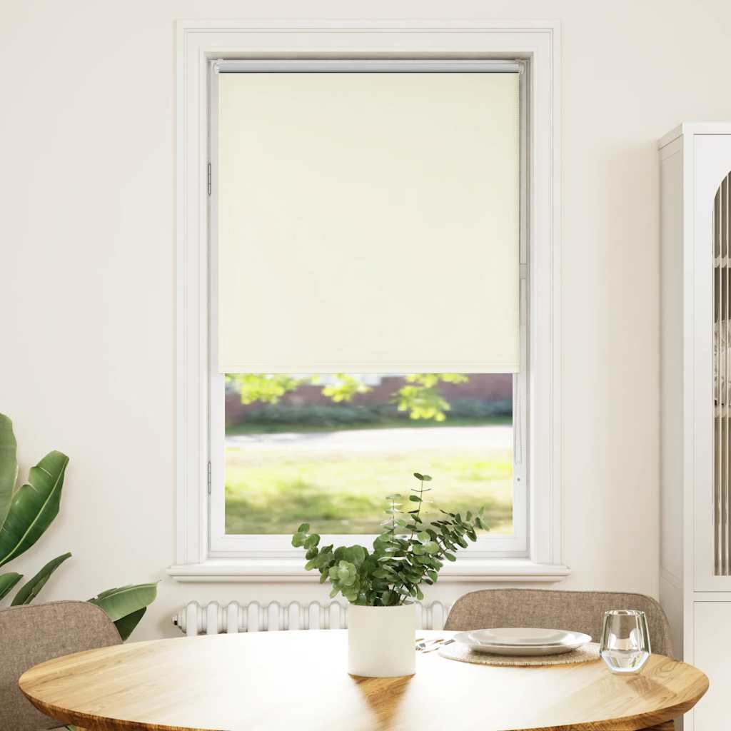 Roleta zaciemniająca Off White 80x130 cm Szerokość tkaniny vidaXL