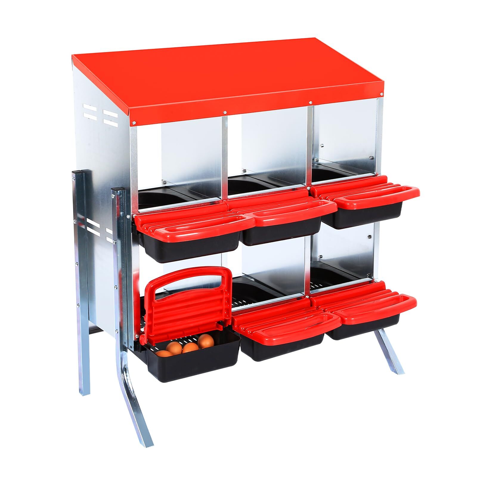 Caja Nidal Para Gallinas 6 Compartimentos Con Patas Estructura De caja-nidal-para-gallinas-6-compartimentos-con-patas-estructura-de