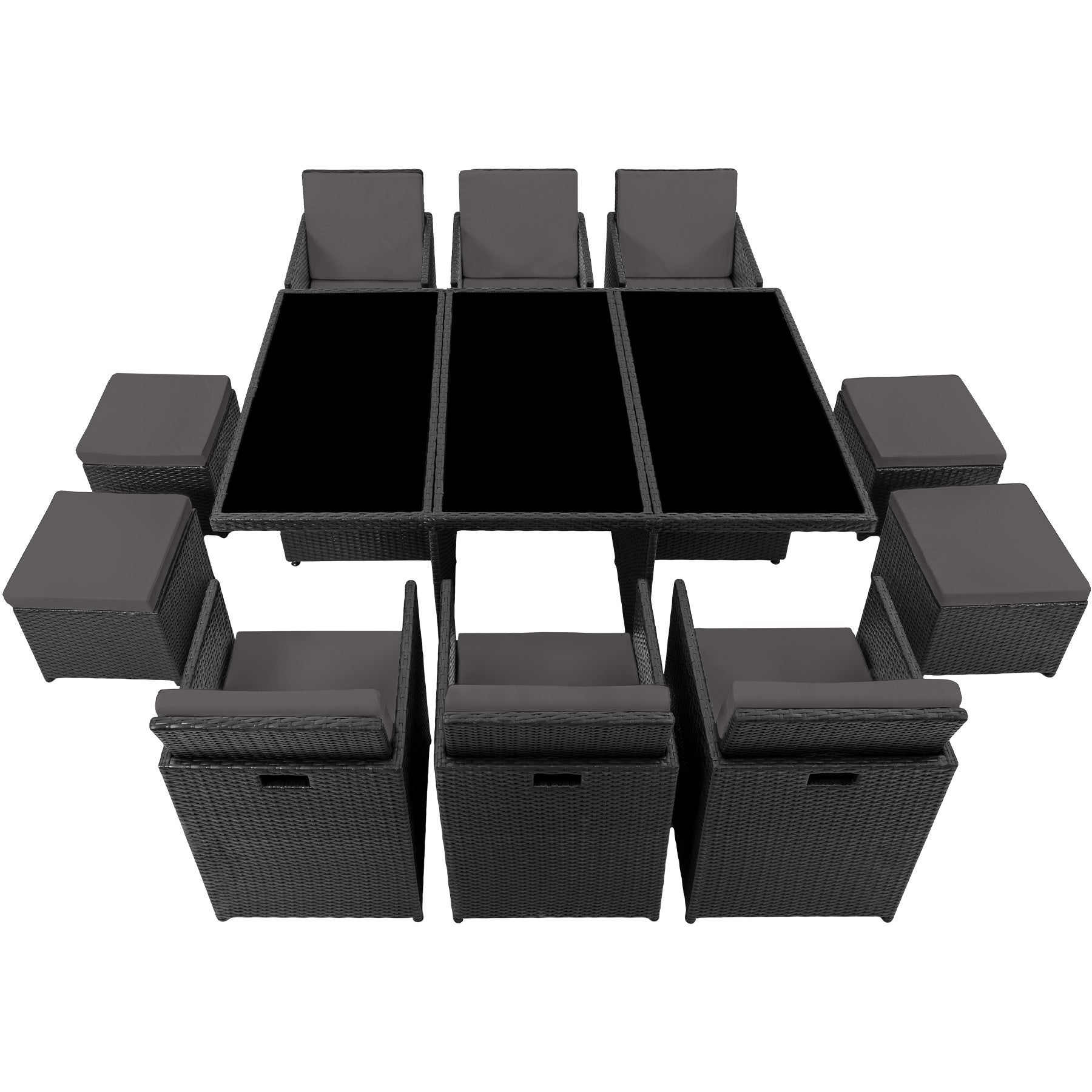 Salon de jardin - 10 places avec 2 sets de housse + housse de protection, variante 2 couleurs - TECTAKE - 7