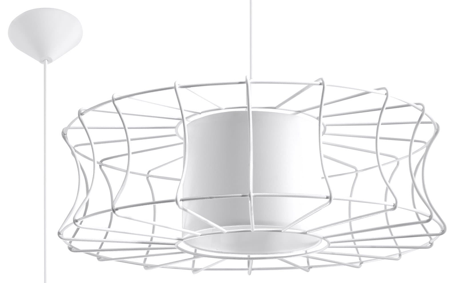 Lampa sufitowa wisząca Salerno biała 1xE27x60W wym: 100 x 49 x 49 cm metal Sollux Lighting