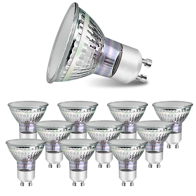 NETTLIFE Lot de 10 ampoules halogènes GU10 LED blanc chaud 4 W 40 W, lampe à économie d'énergie 3000 K, réflecteur spot 110° non variable