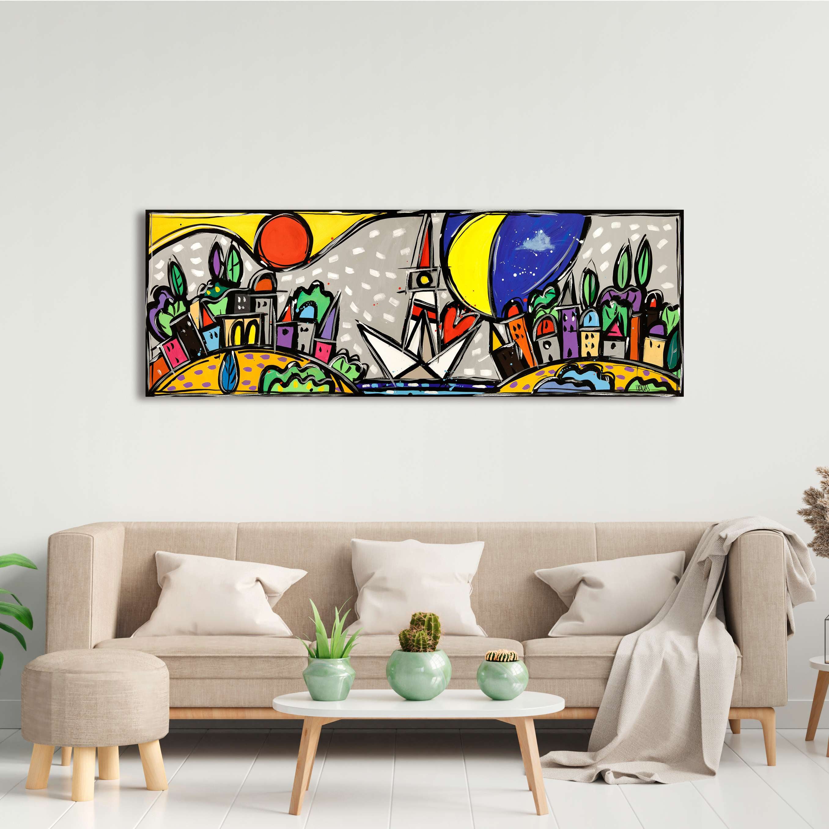 Quadro su tela Quadri moderni astratto 200 x 100 cm 5 tele modello : XXL 6322