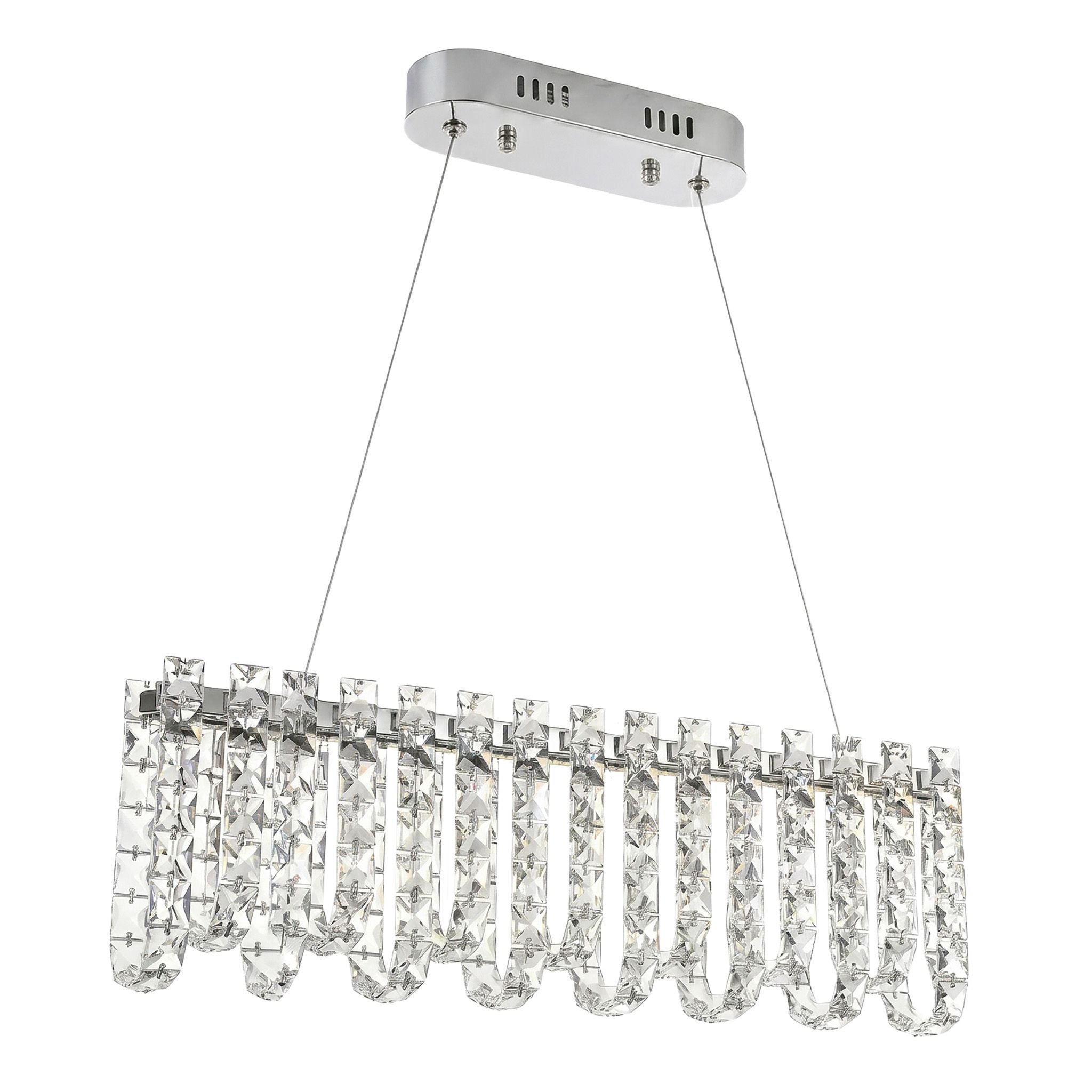 Toolight Lampă Suspendată Led Din Cristal Swe073-cp 60cm Chrome