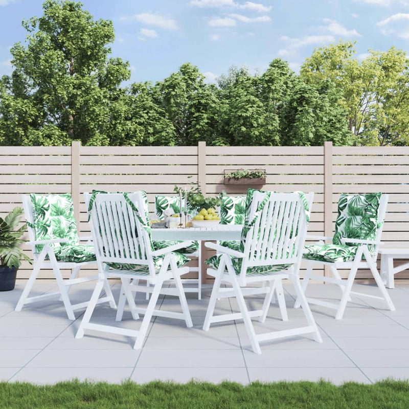 Poduszki na krzesła z niskim oparciem, 6 szt., wzór w liście vidaXL