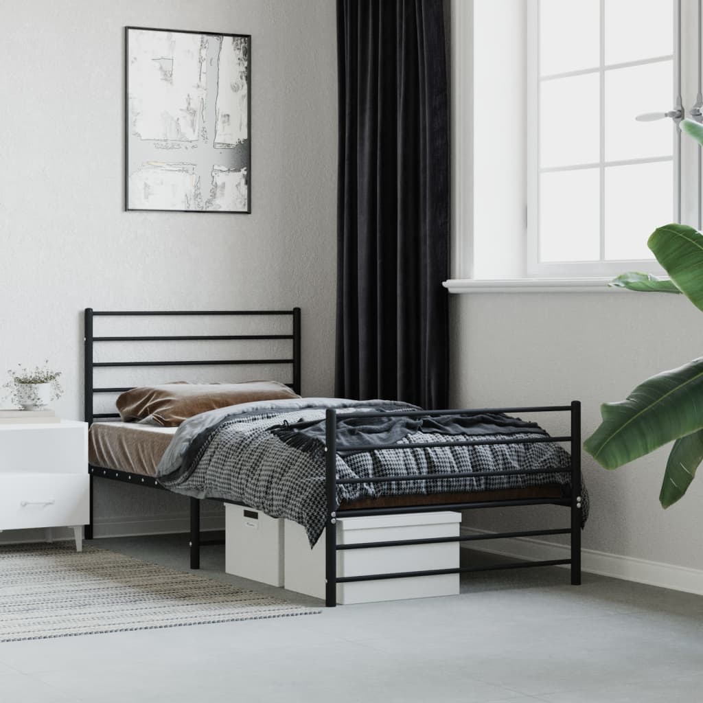 Cadre Lit Métal 140x190cm Cadre Lit Métal Vounot 140x190cm - Rangement Sous Lit 36cm Sommier Lattes