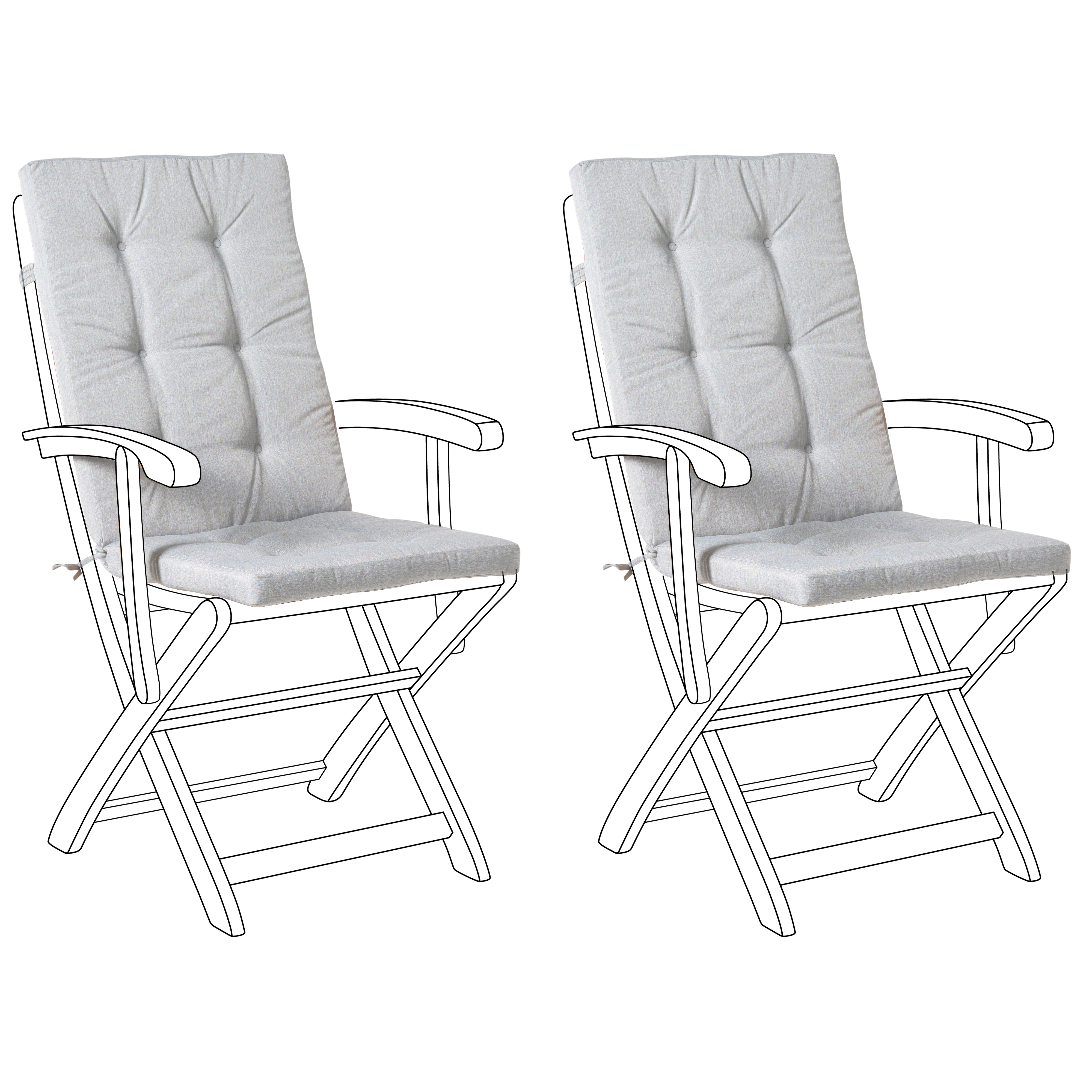 Beliani Conjunto De 2 Cojines De Respaldo/Asiento Maui Premium Gris , Leroy Merlin
