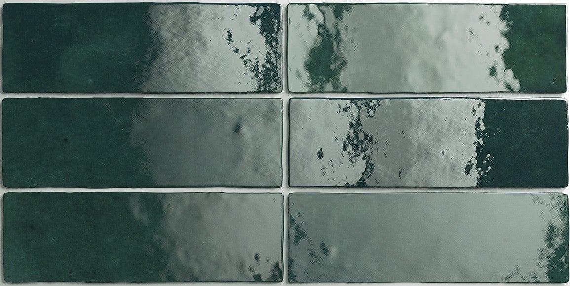 Carrelage mur effet zellige bejmat vert 6,5x20 cm ARTISAN MOSS GREEN(vendu par boite de 0.50m2) - 6