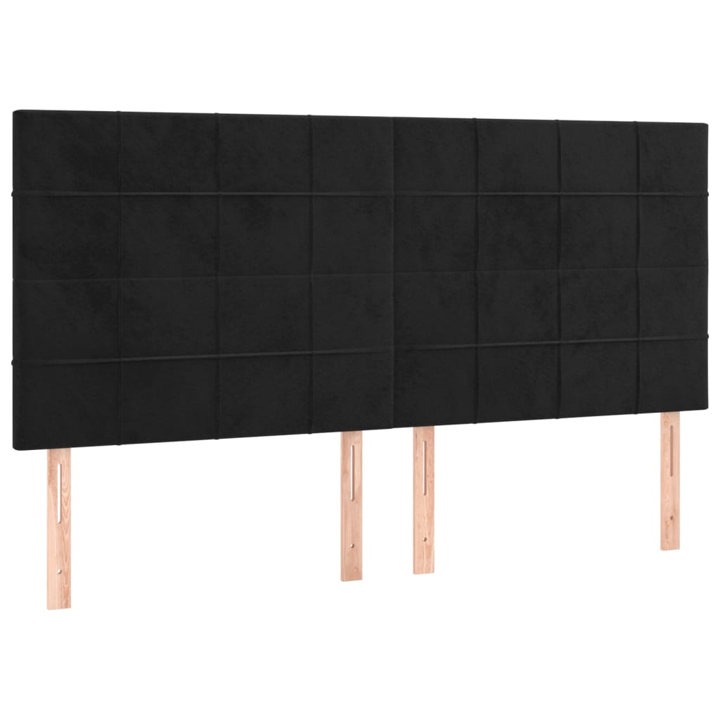 Cadre de lit sans matelas noir 200 x 200 cm en velours - 8
