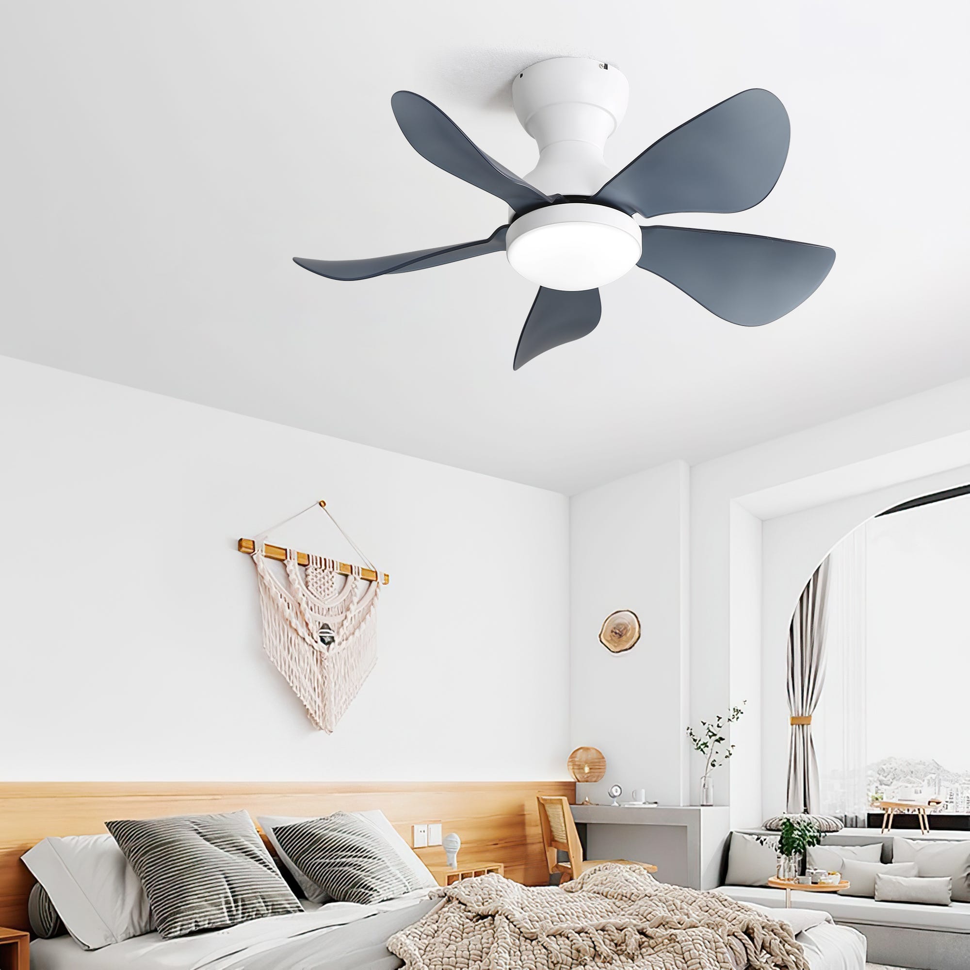 Ventilatore da soffitto da 42 pollici con luce a LED, 3 luci, 5 pale in legno Ventilatore da soffitto da 42 pollici con luce a LED, 3 luci, 5 pale in legno