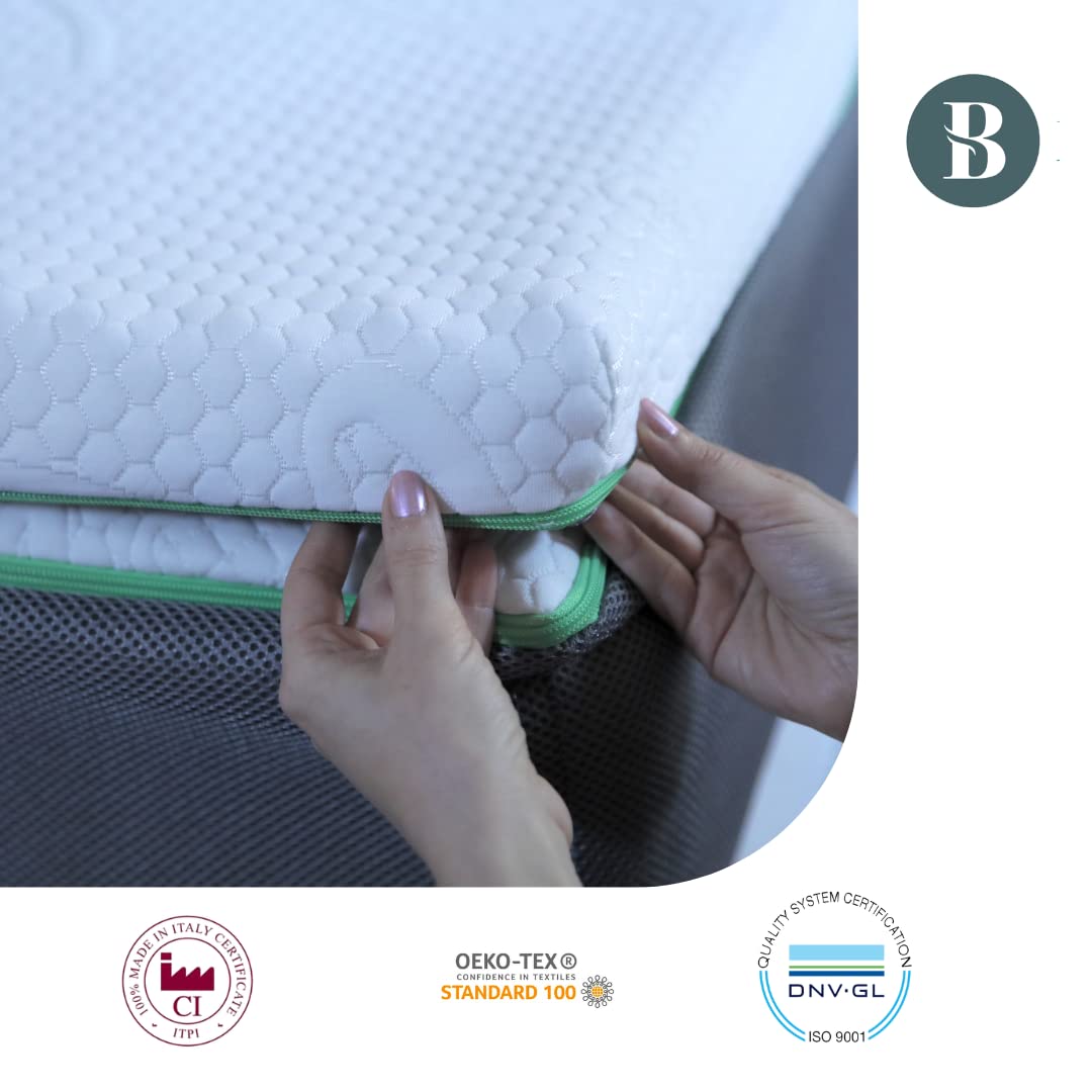 Topper Matrimoniale Memory Foam HD 160x190 Cm - Alto 6 Cm, Rivestimento Cotone, Made In Italy, Ortopedico - Foto 7