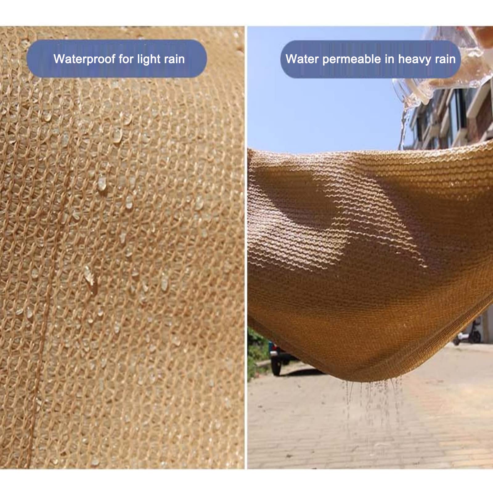 20 Voile d'ombrage rectangulaire d'extérieur, protection solaire robuste pour balcon,tissu beige,ombrage 90%,pour jardin, terrasse, terrasse (4 x 5m) - 3
