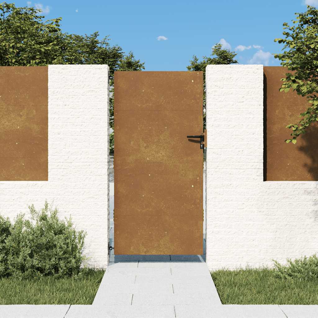 Vidaxl Puerta De Jardín Acero Corten 85X200 Cm Marrón , Leroy Merlin